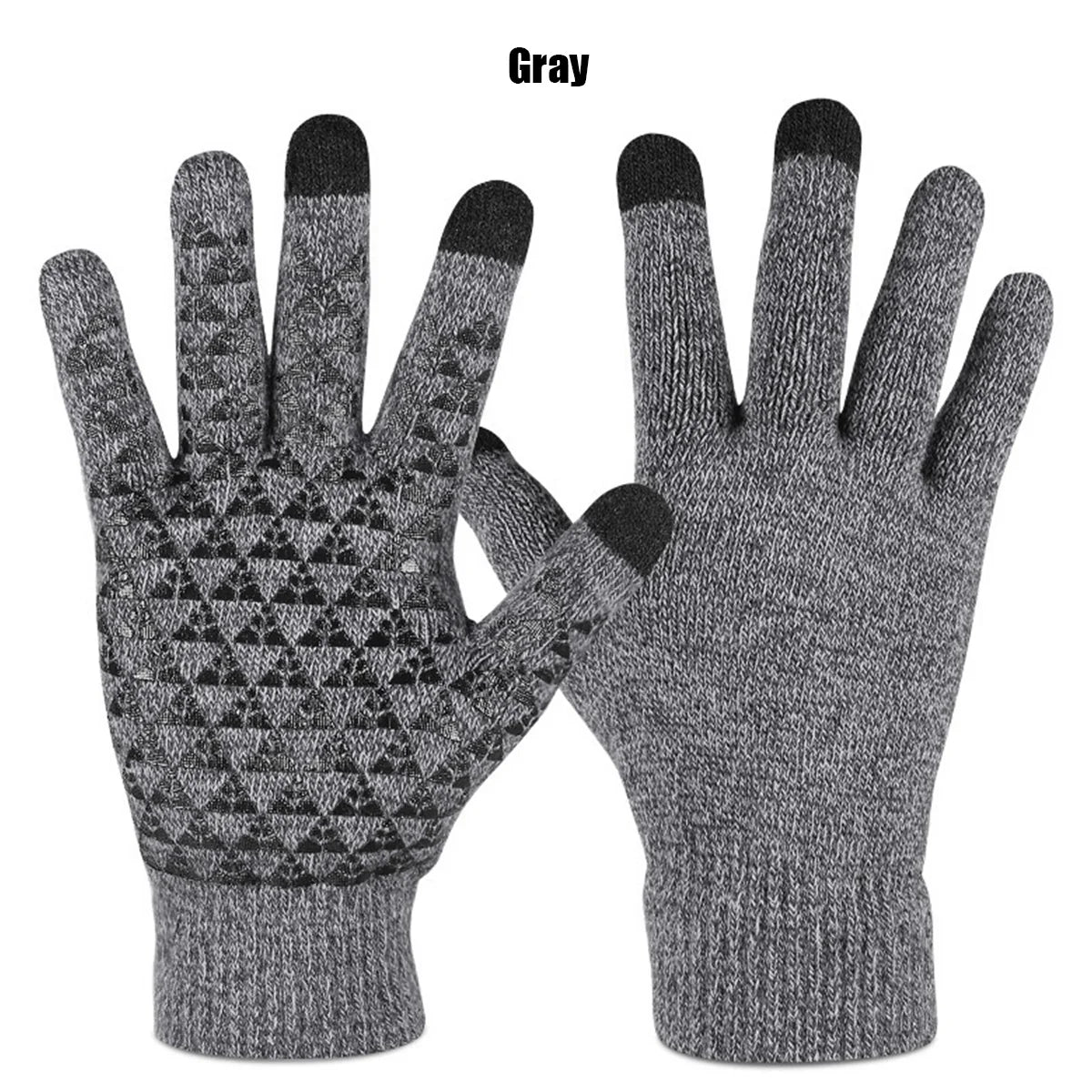 Rękawiczki Dotykowe Zimowe - Welurowe z Antypoślizgową Dłonią