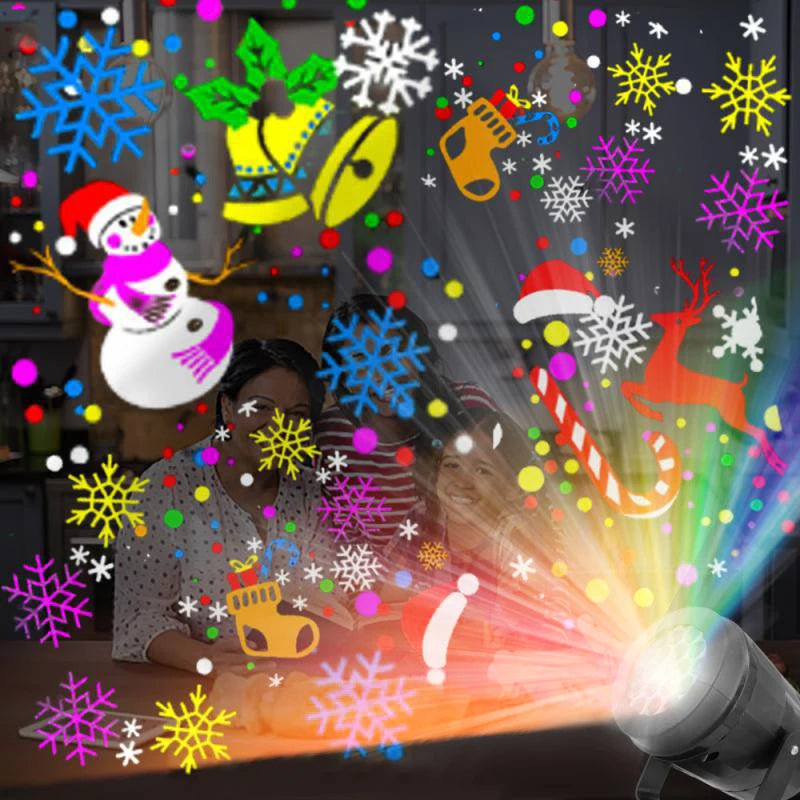 Projektor LED Świąteczny - 16 Wzorów Śnieżynek i Reniferów