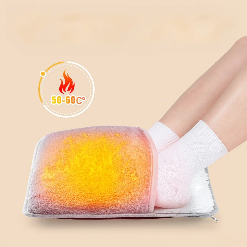 USB Portable Hand Warmer Rechargeable Plush Reusable Electric Foot Heater for Home Winter Hand Feet Abdomen Keep Warm