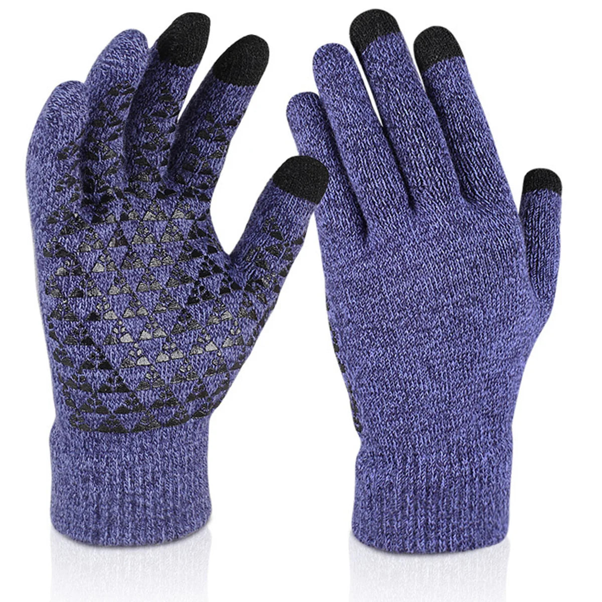 Rękawiczki Dotykowe Zimowe - Welurowe z Antypoślizgową Dłonią