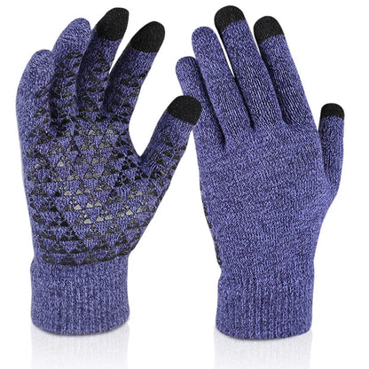 Rękawiczki Dotykowe Zimowe - Welurowe z Antypoślizgową Dłonią