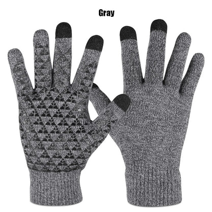 Rękawiczki Dotykowe Zimowe - Welurowe z Antypoślizgową Dłonią